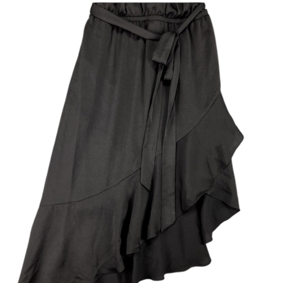 Express Asymmetric Hem Dress Women's Sz M Black Halter Ruffle Whimsigoth - Picture 10 of 11